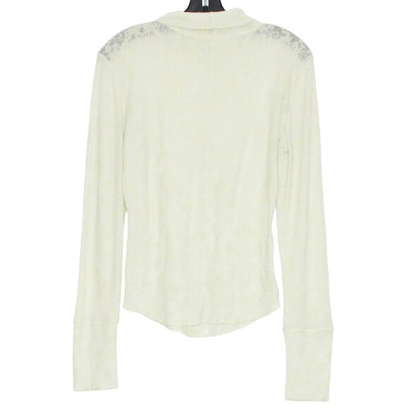 Intimately Free People Top Thermal Turtleneck Minimalist Boho Floral Sheer Small - Picture 2 of 5